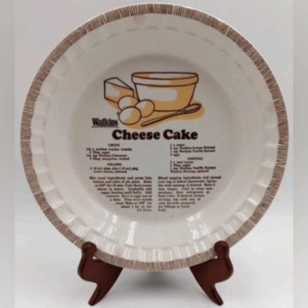 Vintage 1980’s Watkins Cheese Cake Recipe Plate